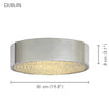 Xtricity - Drum Ceiling Light with Integrated LEDs, 12'' Diameter, From the Dublin Collection, Chrome - 76-5-90199 - Mounts For Less
