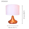 Xtricity - Modern Table Lamp, 15.75'' x 20.0", From The Spencer Collection, Copper - 76-1-69062 - Mounts For Less