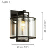 Xtricity - Outdoor Wall Light, 11 '' Height, From the Camila Collection, Black - 76-5-90045 - Mounts For Less
