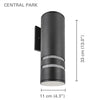 Xtricity - Outdoor Wall Light, 9'' Height, From the Central Park Collection, Black - 76-5-90239 - Mounts For Less