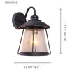 Xtricity - Outdoor Wall Light, 9'' Width, From the Brooke Collection, Black - 76-5-90046 - Mounts For Less