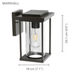 Xtricity - Outdoor Wall Light, 9.5'' Height, From the Marshall Collection, Black - 76-5-90260 - Mounts For Less