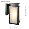 Xtricity - Outdoor Wall Light, Height 10.78 '', From Amsterdam Collection, Black - 76-5-90017 - Mounts For Less