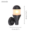Xtricity - Outdoor Wall Light, Height 11.41 '', From The Graham Collection, Black - 76-5-90053 - Mounts For Less