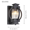 Xtricity - Outdoor Wall Light, Height 11.81 '', From Bourne Collection, Black - 76-5-90040 - Mounts For Less