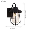 Xtricity - Outdoor Wall Light, Height 14.17 '', From Edgar Collection, Black - 76-5-90044 - Mounts For Less