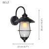 Xtricity - Outdoor Wall Light, Height 15.35 '', From Belz Collection, Black - 76-5-90043 - Mounts For Less