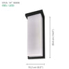 Xtricity - Outdoor Wall Light with Integrated LEDs, 14'' Height, From the Viva Collection, Black - 76-5-90243 - Mounts For Less
