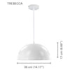 Xtricity - Pendant, 14.17" Width, From the Trebecca Collection, White - 76-5-90276 - Mounts For Less