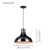 Xtricity - Pendant Light, 11.8 '' Width, From the Cavalioff Collection, Black Chrome - 76-5-90176 - Mounts For Less