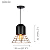 Xtricity - Pendant Light, 12 '' Wide, From the Eugene Collection, Black - 76-5-90107 - Mounts For Less