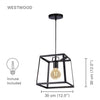 Xtricity - Pendant Light, 12'' Width, From the Westwood Collection, Black - 76-4-80404 - Mounts For Less