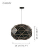 Xtricity - Pendant Light, 13.77 '' Width, From The Christy Collection, Black - 76-5-90100 - Mounts For Less