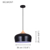 Xtricity - Pendant Light, 13.8 '' Width, From Belmont Collection, Black - 76-5-90001 - Mounts For Less