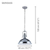 Xtricity - Pendant Light, 15.7 '' Length, From the Meridian Collection, Silver - 76-5-90186 - Mounts For Less