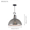 Xtricity - Pendant Light, 15.7 '' Width, From the Brooklyn collection, Gray - 76-5-90149 - Mounts For Less