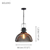 Xtricity - Pendant Light, 17.32 '' Width, From the Bolero Collection, Black - 76-5-90099 - Mounts For Less
