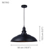 Xtricity - Pendant Light, 19.6'' Width, From the Retro Collection, Black - 76-4-80405 - Mounts For Less