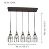 Xtricity - Pendant Light, 35 '' Width, From The New Yorker Collection, Wood - 76-5-90013 - Mounts For Less