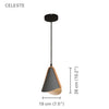Xtricity - Pendant Light, 7.5 '' Width, From the Celeste Collection, Gray and Wood - 76-5-90002 - Mounts For Less