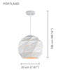 Xtricity - Pendant Light, 7.87 '' Width, From The Portland Collection, White - 76-5-90169 - Mounts For Less