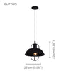 Xtricity - Pendant Light, 9.05 '' Width, From the Clifton Collection, Black - 76-5-90005 - Mounts For Less