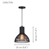 Xtricity - Pendant Light, 9.8 '' Wide, From The Carlton Collection, Black - 76-5-90142 - Mounts For Less
