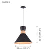 Xtricity - Pendant Light, Width 12.9 '', From the Foster Collection, Black - 76-5-90152 - Mounts For Less
