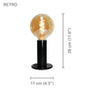 Xtricity - Touch Table Lamp with 3 Intensity Levels, 11 '' x 4.3 '', From the Retro Collection, Black - 76-1-69055 - Mounts For Less