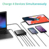 Zendure - Desktop Charger with 2 USB-A Port and 2 USB-C Port, 100 Watts, Black - - Mounts For Less