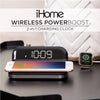 iHome - Digital Alarm Clock Radio with Wireless Charger and USB Port, Black - 78-134792 - Mounts For Less