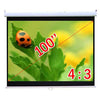100" 4:3 Manual Projection Screen Soft PVC white - 13-0014 - Mounts For Less