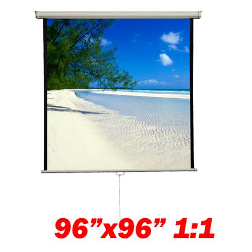 136" 1:1 Manual Projection Screen Soft PVC white 96"x96" - 13-0089 - Mounts For Less