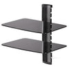 2 shelves Wall Mount for devices in black tempered glass XL DEMO - 04-0011-D - Mounts For Less