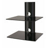 2 shelves Wall Mount in black tempered glass and black mount XL - - Mounts For Less