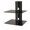 2 shelves Wall Mount in black tempered glass and black mount XL - 04-0043 - Mounts For Less