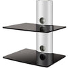 2 shelves Wall Mount in black tempered glass silver mount DEMO - 04-0043-SD - Mounts For Less