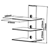 3 shelves Wall Mount in black tempered glass and black mount XL - 04-0035 - Mounts For Less