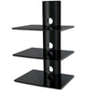 3 shelves Wall Mount in black tempered glass and black mount XL - 04-0035 - Mounts For Less