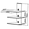 3 shelves Wall Mount in black tempered glass and mount XL DEMO - - Mounts For Less