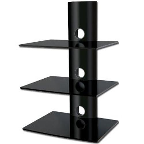 3 shelves Wall Mount in black tempered glass and mount XL DEMO - 04-0035-DEMO - Mounts For Less