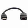 8inch 28AWG High Speed Male to Female HDMI® Port Saver - Black - 10-0032 - Mounts For Less