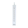 AMX PA-18 Power Bar Power Strip with Surge Protector, 6 Outlets 2 USB Ports 2.4A White - 97-PA-18 - Mounts For Less