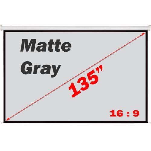 Antra 135" 16:9 Electric Projection Screen Matt Gray With Remote - 13-0035 - Mounts For Less