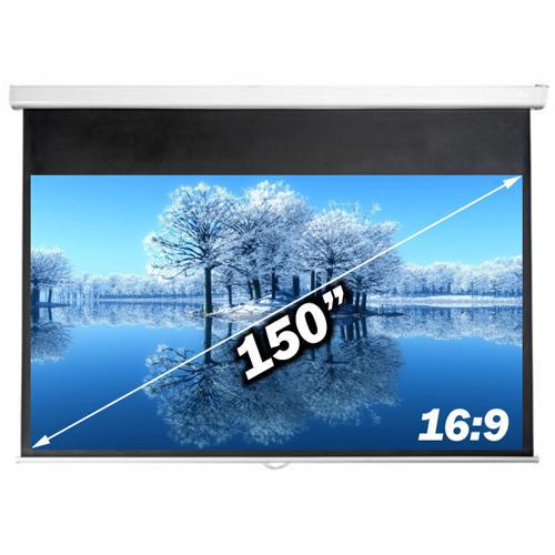 Antra 150" 16:9 Electric Projection Screen Matt White With Remote - 13-0022 - Mounts For Less