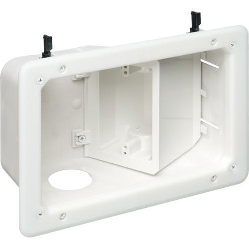 Arlington TVB712 Double Recessed Low Voltage Media Plate With Angled Openings - 05-0168 - Mounts For Less