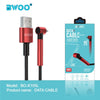 BWOO - 1 Meter USB to USB Type-C Cable, Braided Nylon and Aluminum Alloy Shell, Red - 95-BO-X152C - Mounts For Less