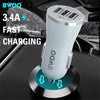 BWOO - Car Charger with 3 USB Ports, DC 12-24V, 5V 3.4A Output, Flame Retardant Shell, White - 95-BO-CC53 - Mounts For Less
