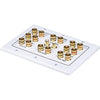 Banana binding post wall plate for 8.2 speakers GoldPlated/white - 07-0117 - Mounts For Less