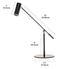 Beldi DEL-1403 Metal LED Desk Lamp with Adjustable Arm, 6-Watt, Black - 70-DEL-1403 - Mounts For Less